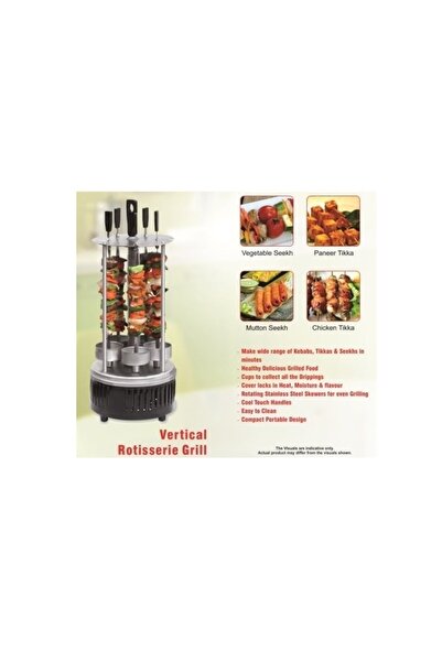 KlaussTech Vertical Rotisserie With 6 X Forks, Main Unit With Heating Element, Drip Tray, Splash/