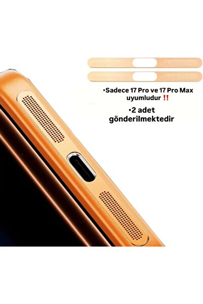 ENİLTECH iPhone 17 Pro / 17 Pro Max için 2 Adet Metal Toz Geçirmez Hoparlör D...