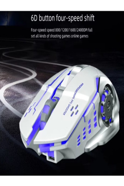 OEM Wireless Rechargeable Gaming Mouse, Bluetooth, Silent, RGB, USB E-Sports – White