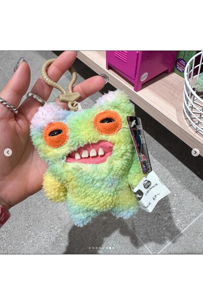 TOYFEST Zuru Fuggler Keychain Pastel Rainbow Orange Eyed Collectible Toy 11 cm