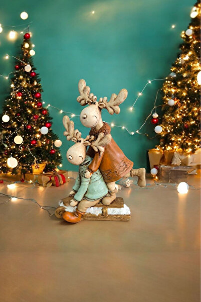 Harmoni Art Dekoratif Kızaklı Geyikler Yeniyıl Biblo