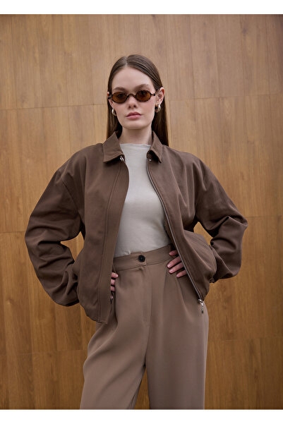 Birgül Bektaş Μπουφάν από γκαμπαρντίνα με κορδόνι χακί