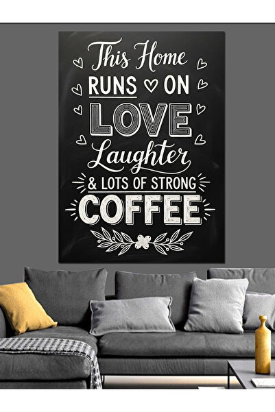KanvasSepeti Aile Kahve Aşki Evi Pictură în ulei de înaltă calitate texturat ...