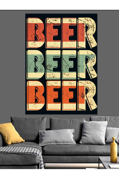 KanvasSepeti Publicitate cu bere Pictură în ulei de înaltă calitate texturat ...