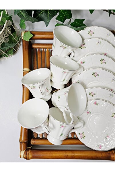 Casalina Set of 12 pieces/ 6 plates/6 cups, ceramic SweetFlower model
