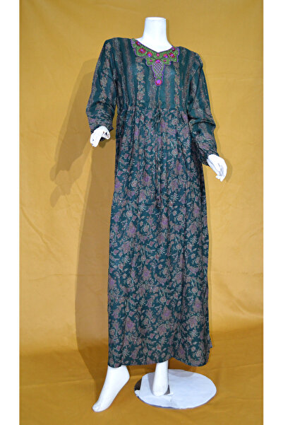 Zainah Elegant Adjustable Waist Jallabiya / Kaftan Maxi Dress | Embroidered V...