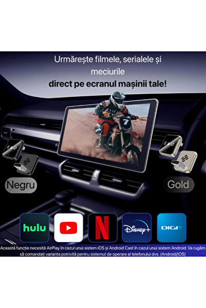 Niru Adaptor Auto Wireless AirDrive X Android – CarPlay, Android Auto fara fir + Netflix/YouTube