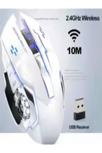 OEM Wireless Rechargeable Gaming Mouse, Bluetooth, Silent, RGB, USB E-Sports – White