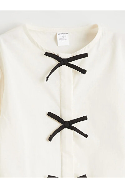 LC Waikiki Crew Neck Bow Detailed Baby Girl Shirt