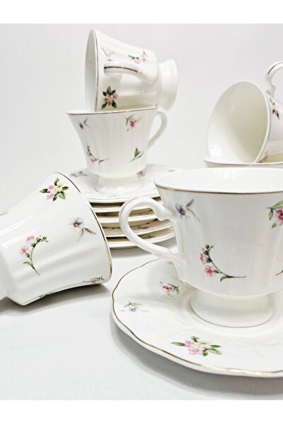 Casalina Set of 12 pieces/ 6 plates/6 cups, ceramic SweetFlower model