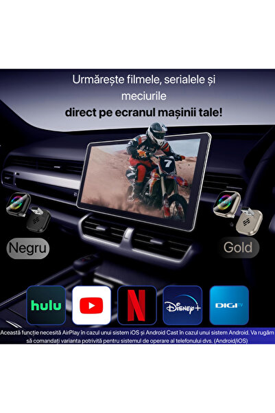Niru Adaptor Auto Wireless AirDrive Q Android – CarPlay, Android Auto fara fir + Netflix/YouTube