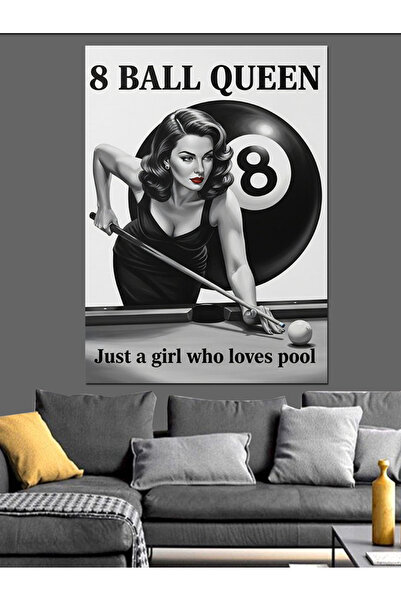 KanvasSepeti Biliard cu opt bile Pictură în ulei de înaltă calitate texturat ...