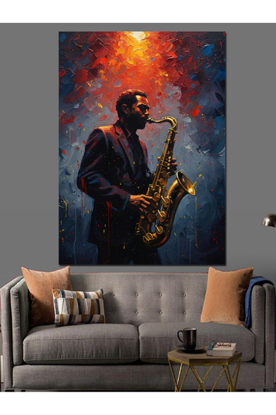 KanvasSepeti albastru cobalt ofon Pictură în ulei de înaltă calitate texturat...