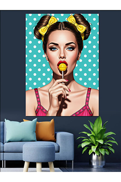 KanvasSepeti Pop-Art cu acadele Pictură în ulei de înaltă calitate texturat C...