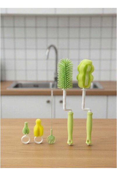 Roomlyne مجموعة تنظيف الزجاجات الأساسية المكونة من 5 قطع