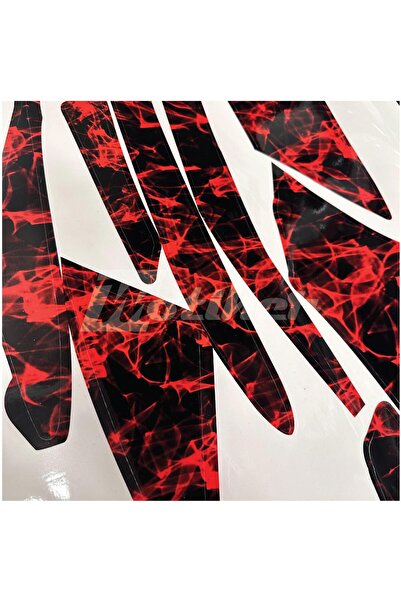 Motiker Honda CBF 150 Kırmızı Fırtına Desenli Sticker Etiket Modeli YAZISIZ