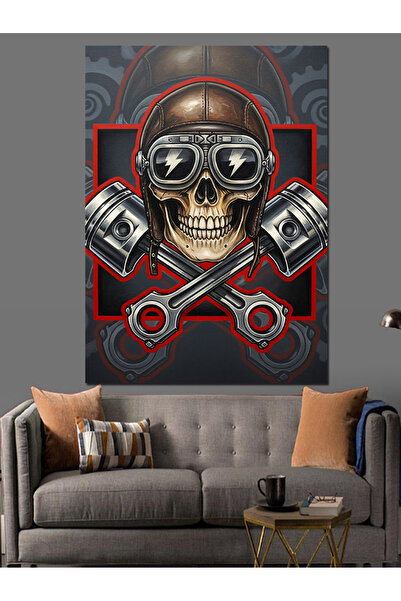 KanvasSepeti Craniu Retro Pictură în ulei de înaltă calitate texturat Canvas ...