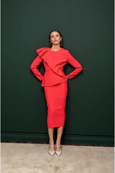 KAMEYA Asymmetrical Flared Midi Dress