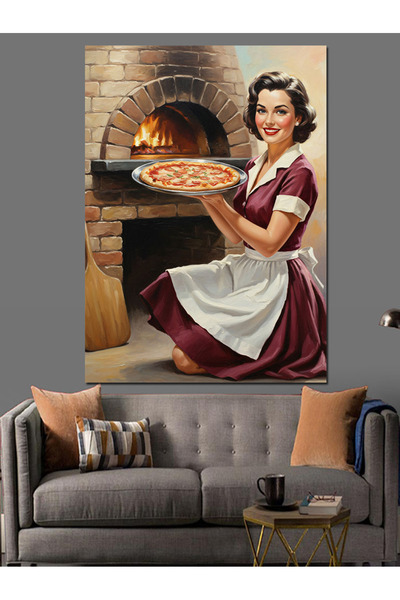 KanvasSepeti Fırıncı Kadın Pictură în ulei de înaltă calitate texturat Canvas...