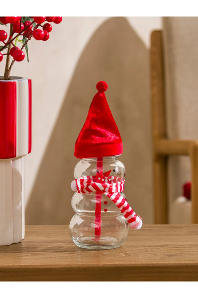 LC Waikiki Christmas Themed Glass Cup with Straw 250 ml