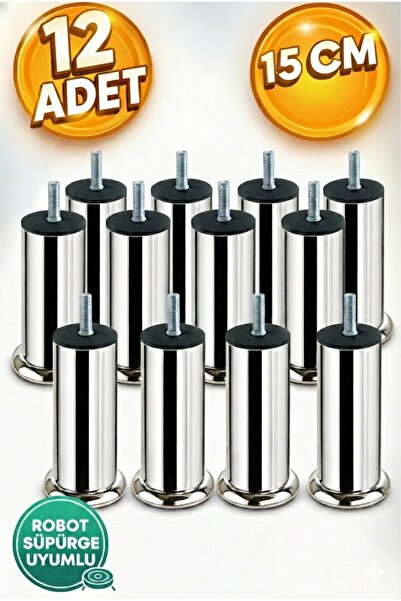 Base Seat Sofa Furniture Leg Thin Tooth Metric 8Mm Chrome Metal Legs 15Cm 12 Pieces
