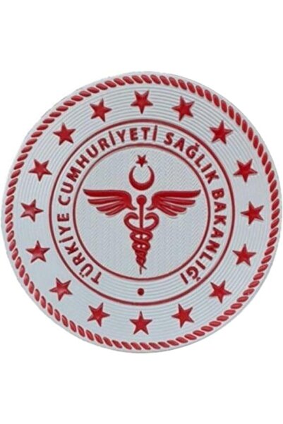 Sim Nakış Sağlık Bakanlığı Slikon Arma Cırtlı Beyaz Renk