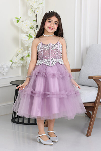 modern designer فستان بناتي طبقات تل