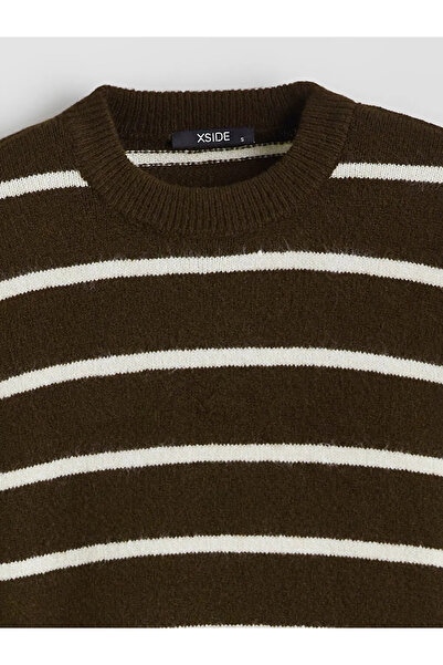 LC Waikiki Crew Neck Striped Oversize Women's Knitwear Sweater