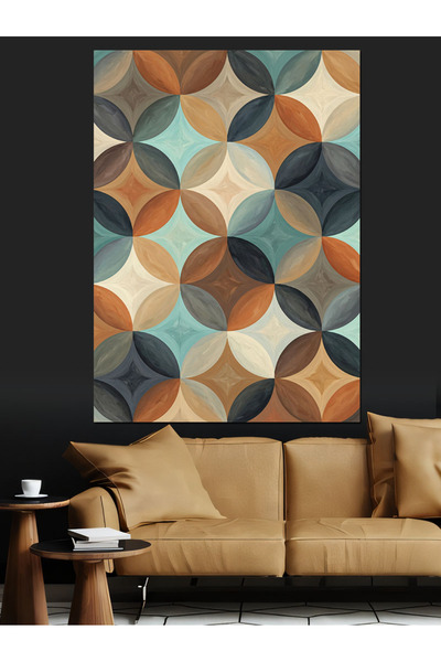 KanvasSepeti Circular cu model Pictură în ulei de înaltă calitate texturat Pâ...