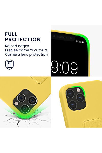 KWmobile Case for Apple iPhone 12/iPhone 12 Pro, Yellow, Silicone, 58283.165