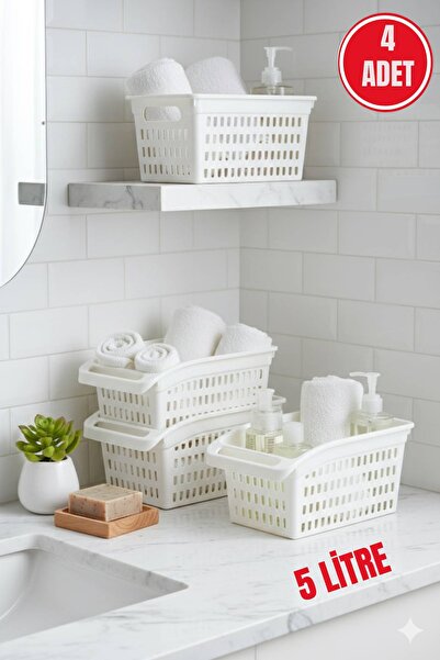 Open Home Concept 4 komada bele plastične višenamenske perforirane organizato...