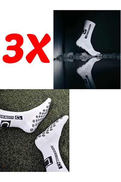 Shuttle Park Ειδική σειρά 3-συσκευασίας Λευκές αντιολισθητικές κάλτσες αθλητικών ποδοσφαιριστών με σχέδιο πετσέτας σιλικόνης άνετες χωρίς ραφές Match Football