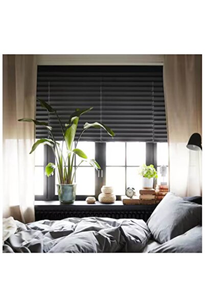 HYVESTO Black adjustable pleated blind 90x190 cm, polyester, no drilling, with mounting system included