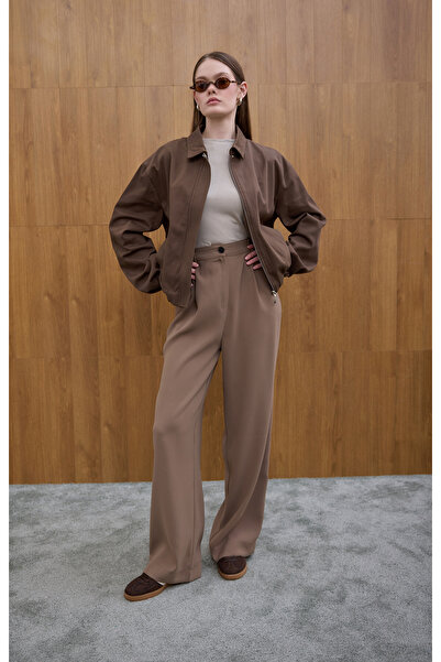 Birgül Bektaş Μπουφάν από γκαμπαρντίνα με κορδόνι χακί