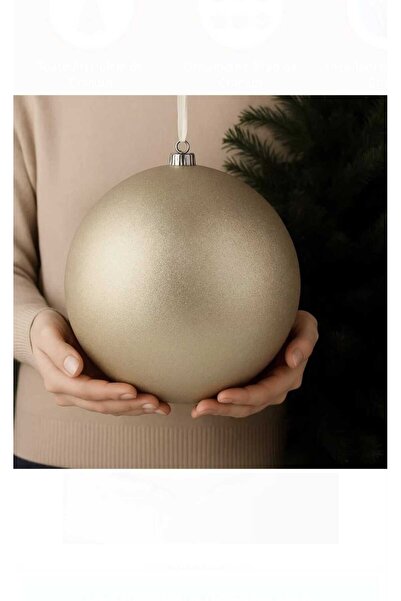 OEM Beige Christmas Tree Globe with Glitter Ø20cm