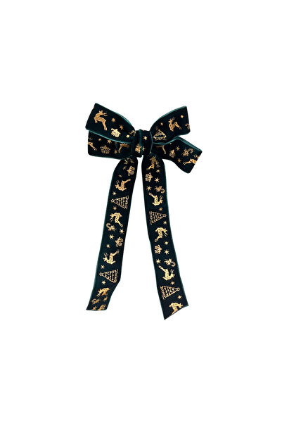 Mini and Kids Mini & Kids Kadife Fiyonk Toka - Green Bow