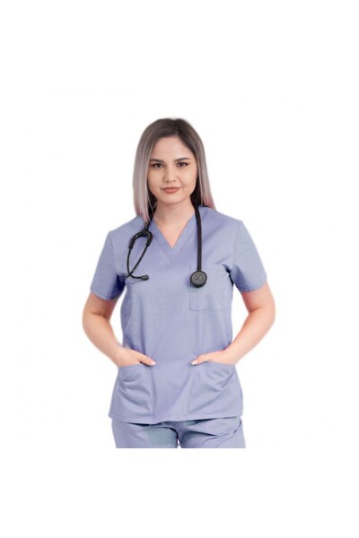 LifeStyle Medical Unisex medical suit, blouse with elasticated trousers, tercot, L, grey