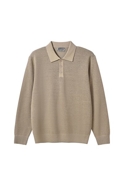 Giordano Men’s Textured Stitch Polo Neck Relaxed Fit Sweater