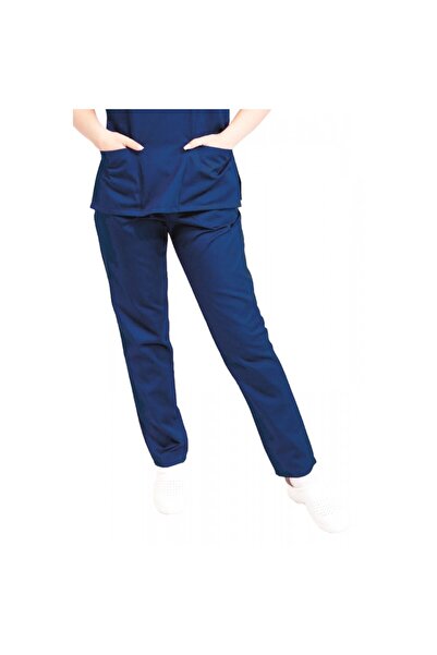 LifeStyle Medical Pantaloni medicali unisex cu elastic, tercot, XL, bleumarin