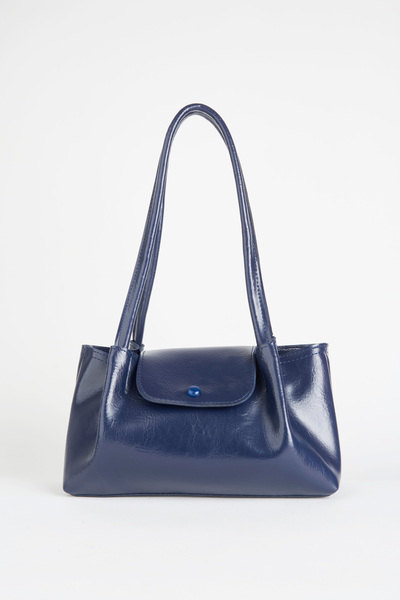 Vivaq Жіноча сумка з штучної шкіри, синього кольору, з 3 відділеннями, на блискавці, з підкладкою, з ручками і ременем через плече