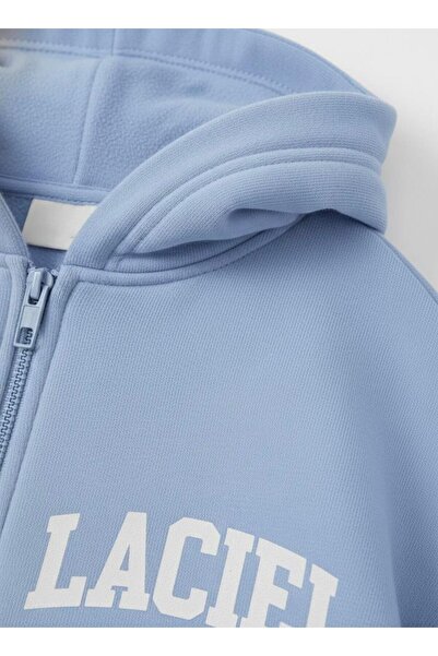 Magu Girl's Cotton Blue Hooded Zippered Tracksuit Set – Relaxed Fit