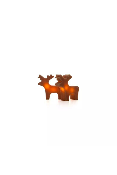 Gonga Set of two LED reindeer candles, Gonga® Brown