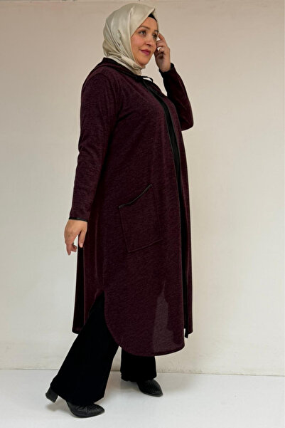 Eslina 53063 سترة مير كبيرة الحجم تحتوي على حواف أسطوانية جيوب - أرجواني