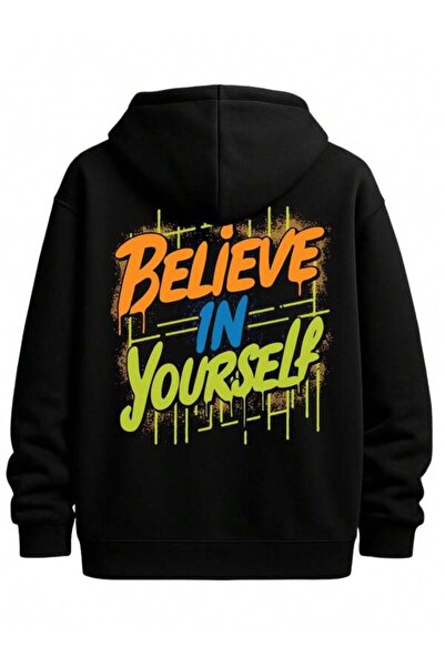 LAVİTTA Unisex Graffiti Style Believe in Yourself Printed Sweatshirt