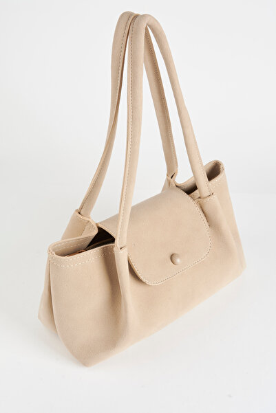 Vivaq Women's Palace Mink 3-Compartment Lined Snap Closure Suede Handbag and Shoulder Bag