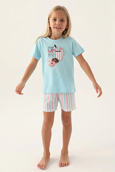 Arnetta Mother and Daughter Shorts Set - Light Blue