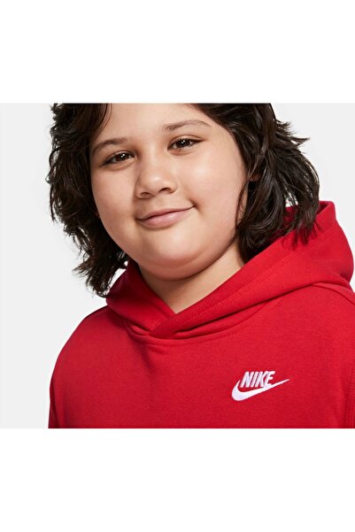 Nike Sportswear Club Fleece Older Full-Zip Kids Red Tracksuit Top