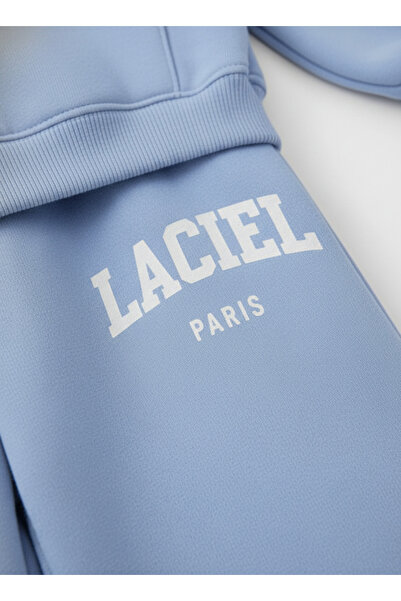 Magu Girl's Cotton Blue Hooded Zippered Tracksuit Set – Relaxed Fit