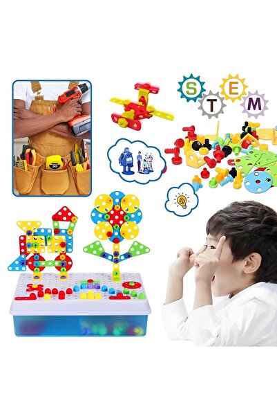 OricareFain Educational and interactive toy, drill set with 237 pieces, gift for children aged 3-10