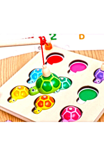 SergadiOnline.ro Educational wooden game Little Turtles, set with 9 colorful ...